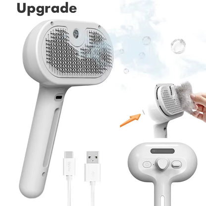 3-in-1 Electric Pet Grooming Brush with Steam Spray and Massage Function for Dogs and Cats