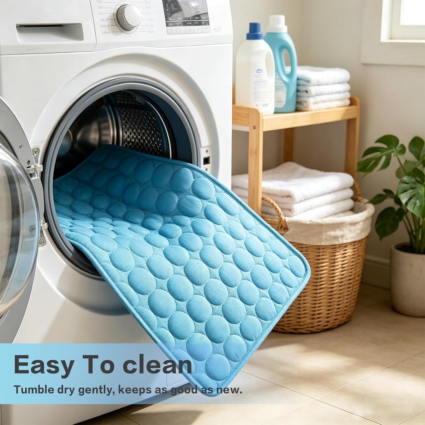 Cooling Mat for Pets - Q-Max>0.4 Chill Fiber Cooling Pad, Washable Non-Slip Non-Toxic Design for Small to Large Dogs and Cats, Suitable for Indoor and Outdoor Use