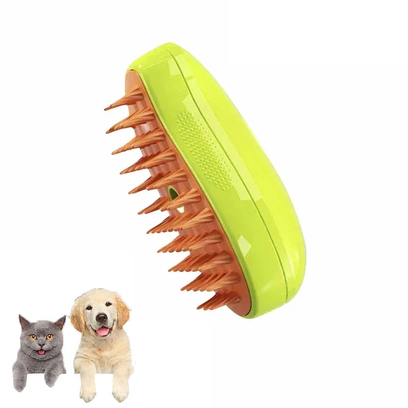 3-in-1 Electric Pet Grooming Tool with Steam Brush, Sprayer, and Massage Comb for Cats and Dogs