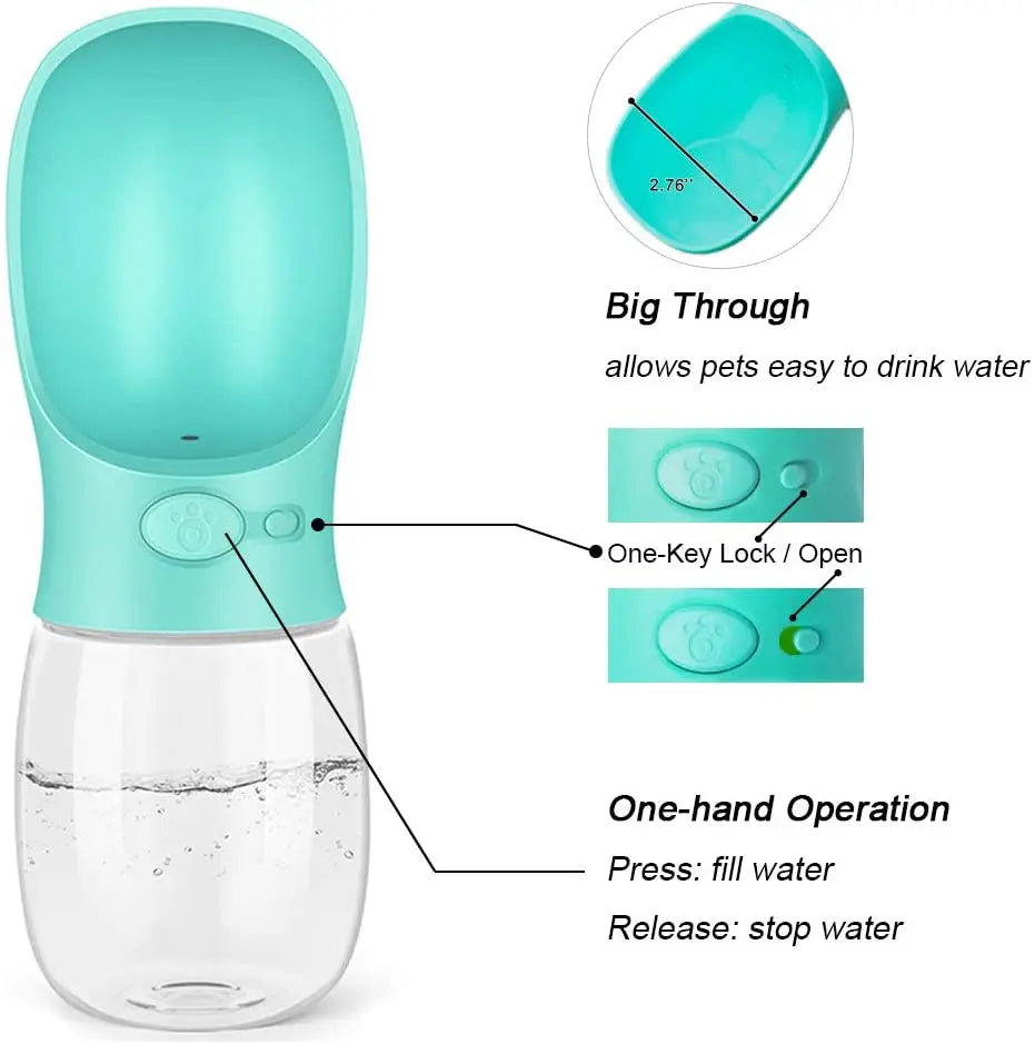 Portable Pet Water Bottle and Feeder for Dogs and Cats - Ideal for Outdoor Travel and Hydration Solutions